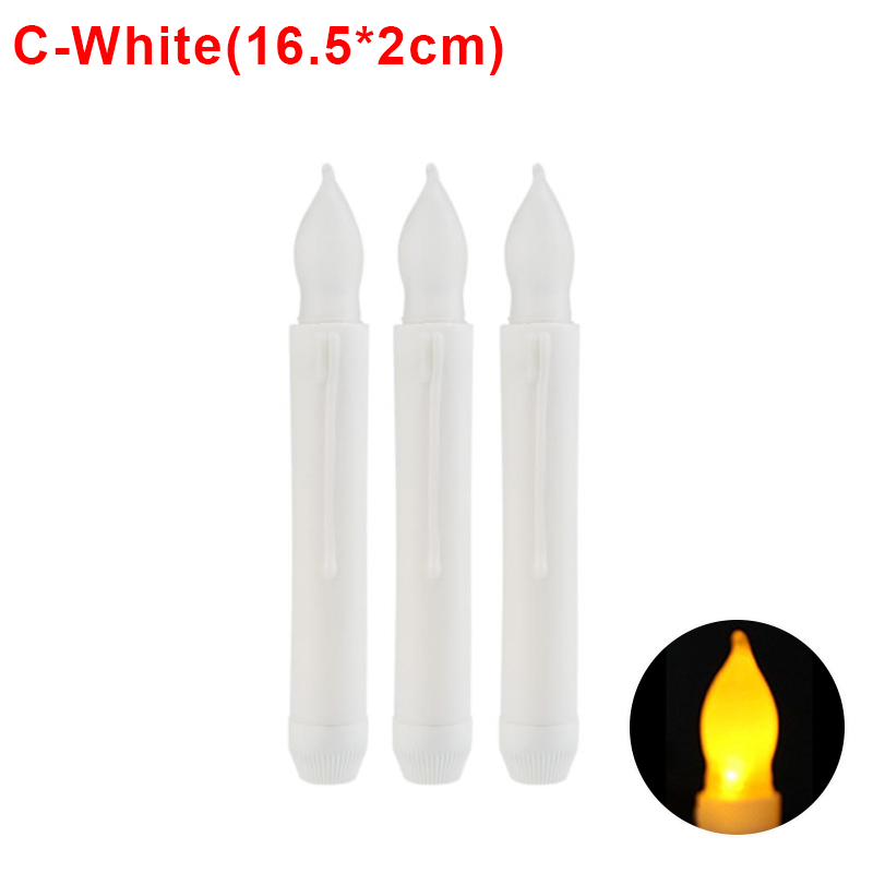 3/1 pièces LED bougies sans flamme alimenté par batterie lampes chauffe-plat électroniques pour la maison mariage fête d'anniversaire décoration éclairage: Violet / plum