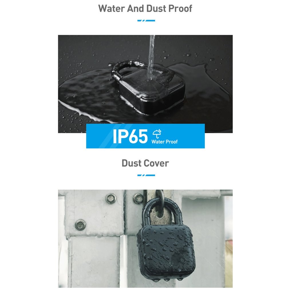 Smart Thumbprint Door Padlocks Rechargeable Door Lock Fingerprint Smart Padlock USB Keyless Quick Unlock