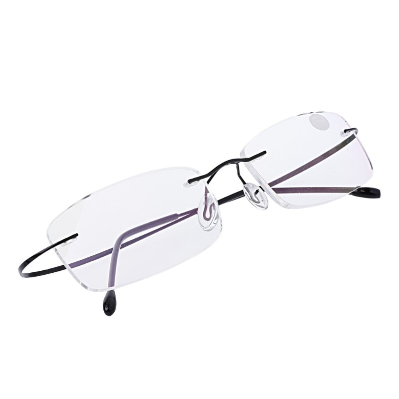 Lesebrille Ultraleicht Titan Randlose Rechteckige Brille Brillen: 100 / Black