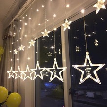 2.5m LED Star String Lights Gordijn Twinkle Verlichting Voor Home Party Bruiloft Verjaardag Kerst Decor Plug Operated Kerstverlichting