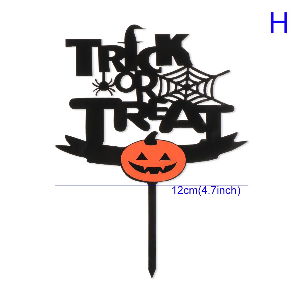 Halloween cupcake toppers dekorer blokk buh Alv spøkelse edderkopp heks lue katt kake dessert kake dekorasjon toppers festutstyr: H