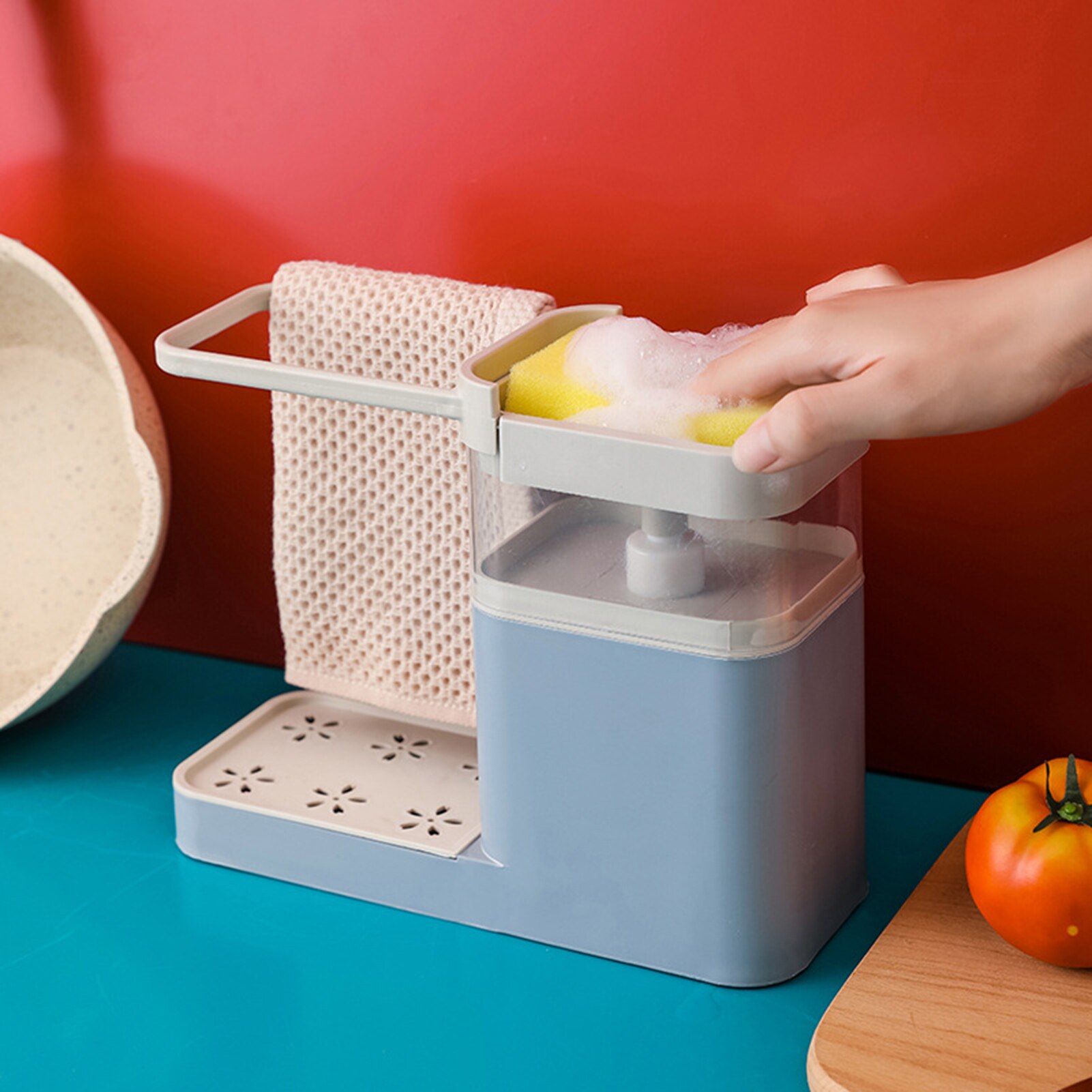Recipiente multifuncional para guardar jabón y lavar platos, estantería para toallas, accesorios de baño, utensilios de cocina, accesorios para la cocina, joyería de baño