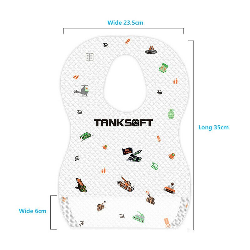 Disposable Baby Bibs Eating Saliva Paper Bibs 8Pcs/Bag Waterproof for Kids Baby