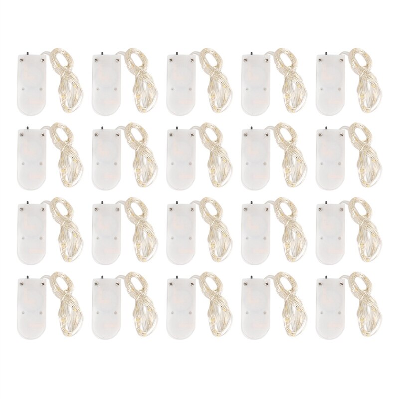 Mini lampe féerique à 20 Led de 7 pieds (environ 2M), alimentée par batterie, boîte de couleur de gâteau, fleur, étoile, fil d&#39;argent