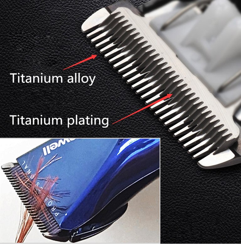 hair clipper rechargeable trimmer lithium battery Titanium alloy blade cutter adjustable comb Fine-tuning 100-240V