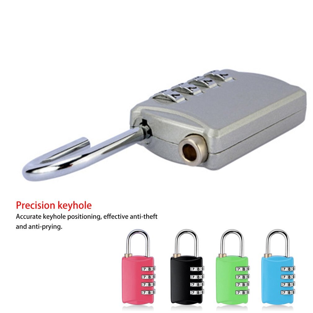Luggage Travel Lock 4 Dial Travel Padlock Password Lock for Luggage Suitcase Baggage Toolbox Gym Locker Metal Code Password Lock