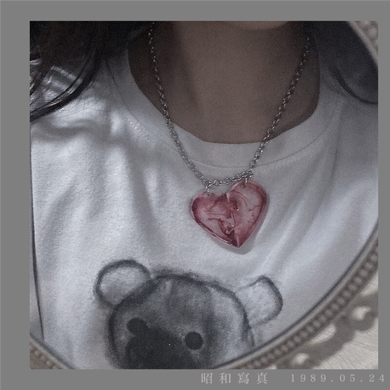 * Mijn Hart Is Bloeden * Stukken Van Liefde Creatieve Punk Ketting