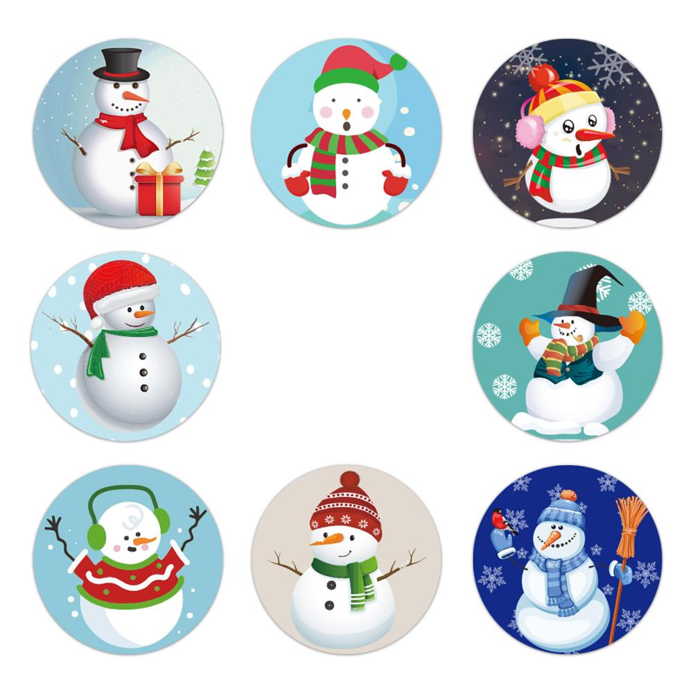 50-500pcs Round Merry Christmas Decoration Stickers 8 Seal Labels For Envelope Card Wrapping Scrapbook