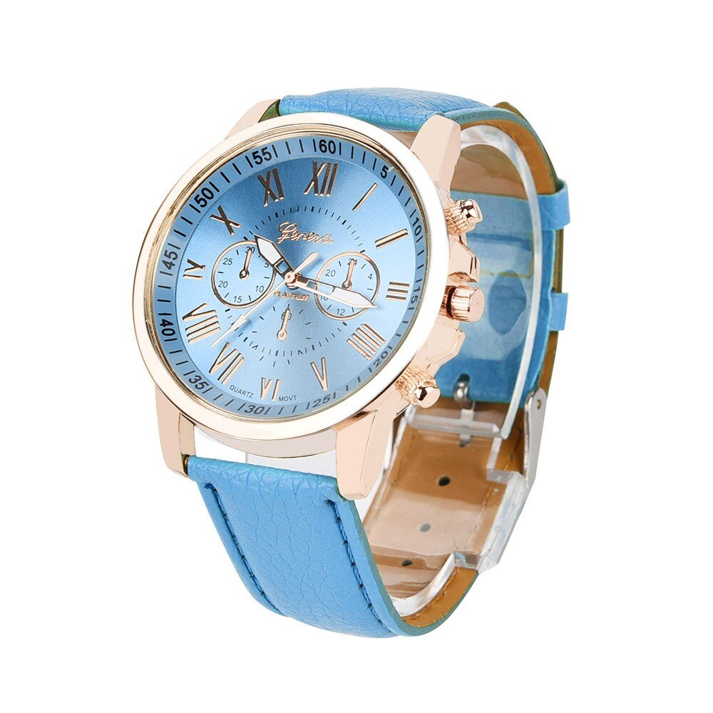 Horloges Vrouwen Mode Horloge Luxe Vrouw Horloge Vrouwen Romeinse Cijfers Faux Leather Analoge Quartz Horloge Годинники Жіночі