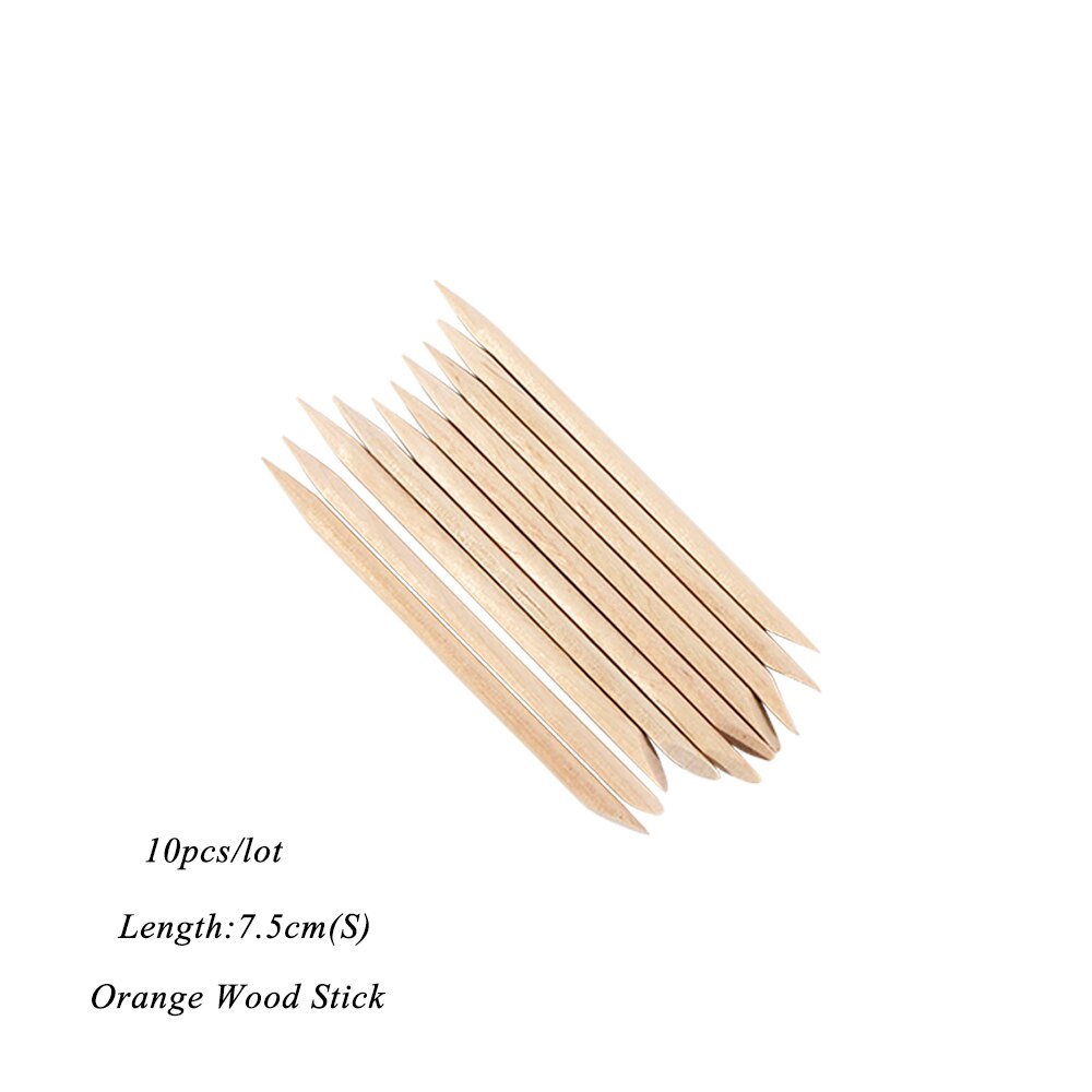 10/30/50/100pcs Bois Baguettes D&#39;orange Ongles Cuticule Poussoir Retrait Parsemant Gemme Outil De Manucure Pédicure Ongles Ensemble de Bâtonnets De NT709: 10pcs S