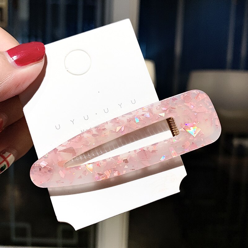 1PC Neue Frauen Mädchen Acryl Hohl Waterdrop Rechteck Haar Clips Zinn Folie Pailletten Haarnadeln Barrettes Stirnbänder Haar Zubehör: 5