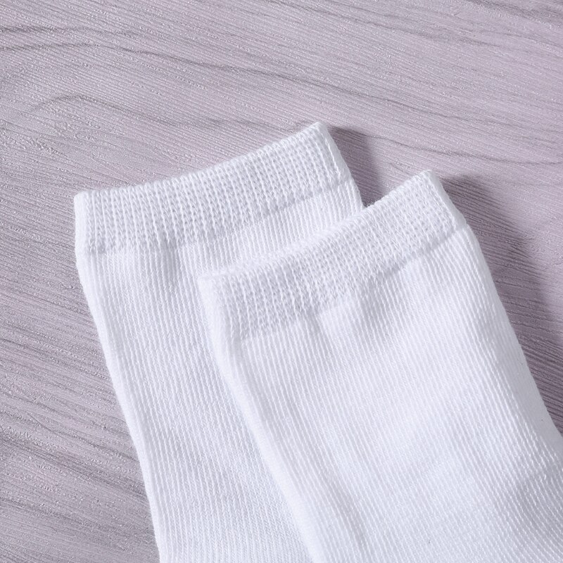 Calcetines deportivos de algodón para niños, ropa de media blanca, transpirable, para Primavera, 5 pares, U90B