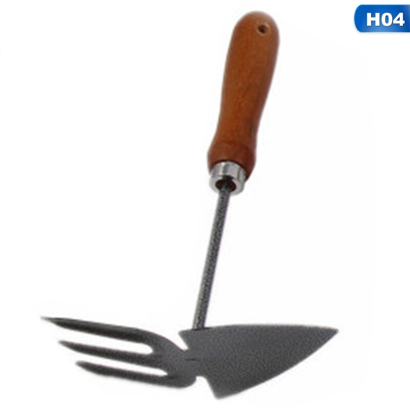 Mini Shovel Rake Set Mini Garden Tool Bonsai Tools Set Wooden Handle Metal Head Shovel for Flowers Potted Plants: H04