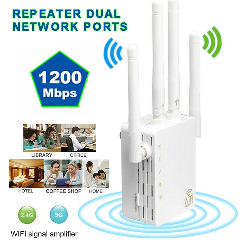 inalámbrico Wi-Fi extensor de rango AC1200 WIFI repetidor de señal de 2,4G 5G 1200mbps Router WIFI en casa Internet amplificador