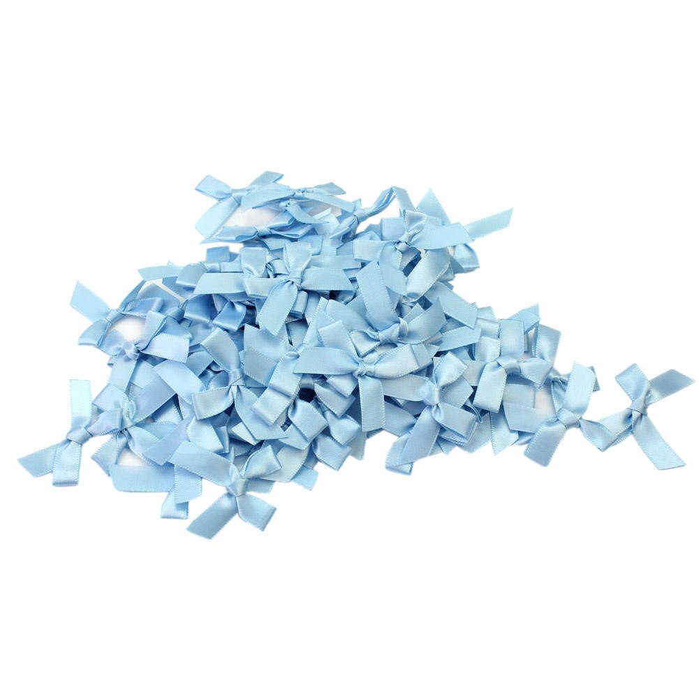 100Pcs Satijnen Lint Boog Voor Scrapbooking Card-Maken Craft Naaien Diy Accessoires Bruiloft Verjaardag Party Decor Lint Boog: blue