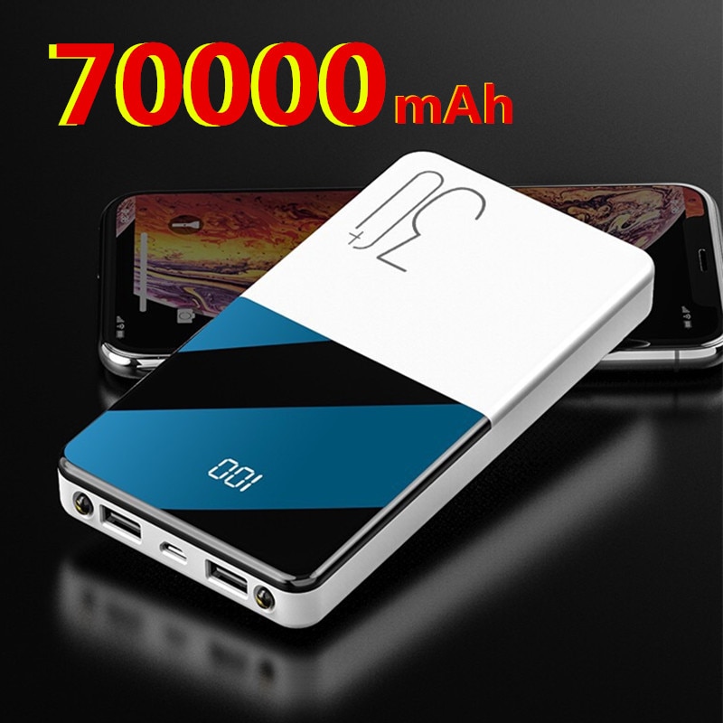 Accumulatori E Caricabatterie Di Riserva Senza Fili del Caricatore 70000mAh portatile Mobile Ultra Ad Alta Capacità di Ricarica Veloce USB Batteria ESTERNA Ultra Sottile Caricatore