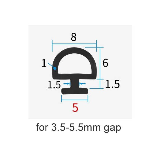 5/10M larghezza inferiore 5/6/7mm strisce di tenuta EPDM ponte alluminio porte/finestre strisce di plastica sigillate finestre e porte a risparmio energetico: 10M / 5mm