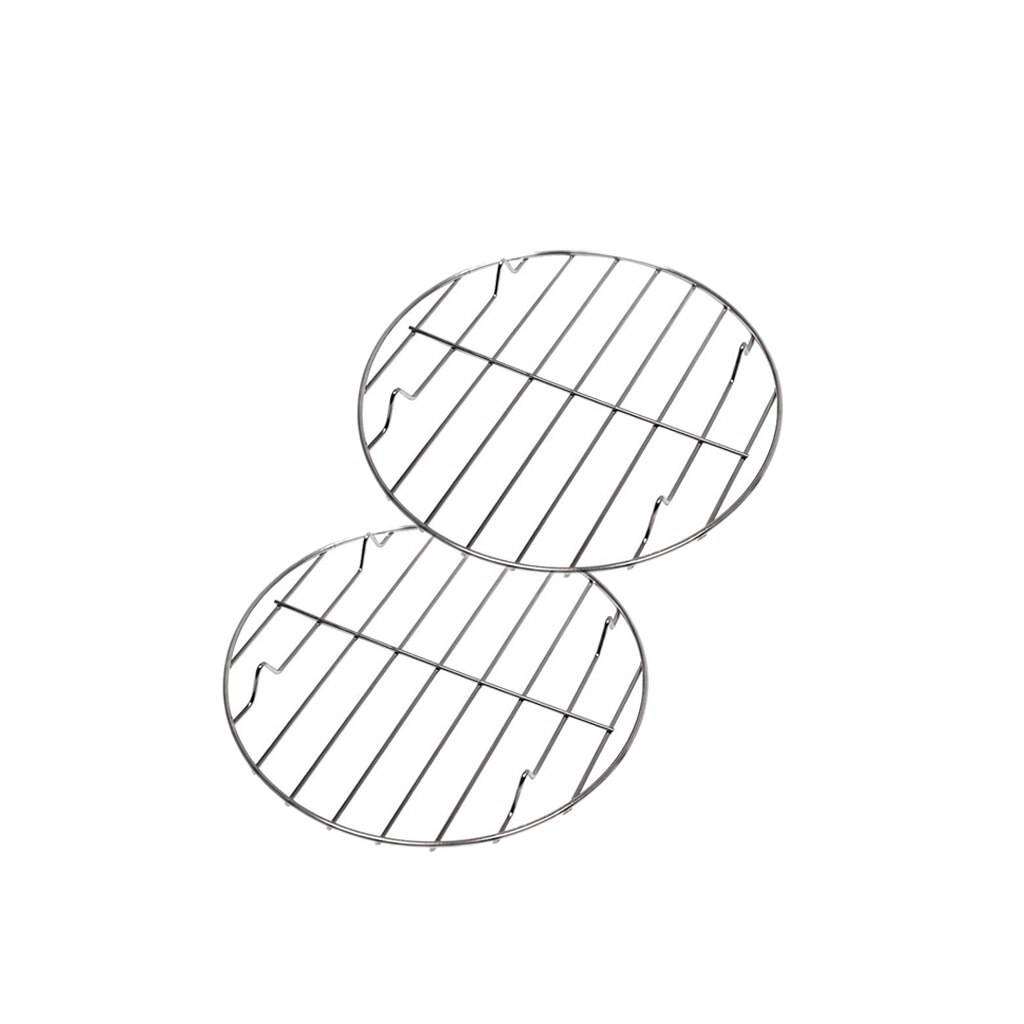2 stuks roestvrijstalen barbecue grill kook bbq vervanging rond 25,28cm, voor bakplaat, ovenbestendig,