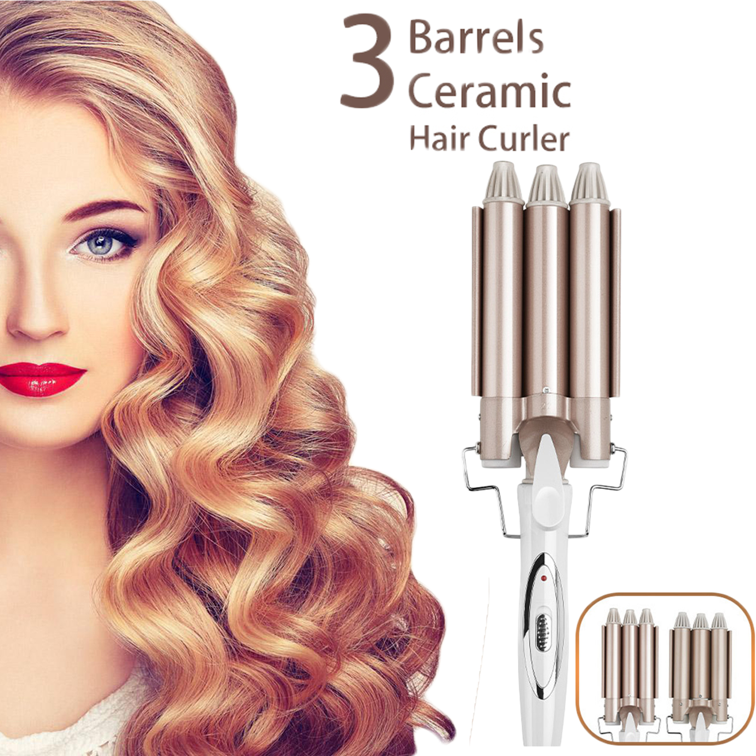Triple Barrels Hair Curling Iron Hair Curler Roller Ceramic Curly Tong Flat Iron Hair Curler Wave Wand Hair Styler