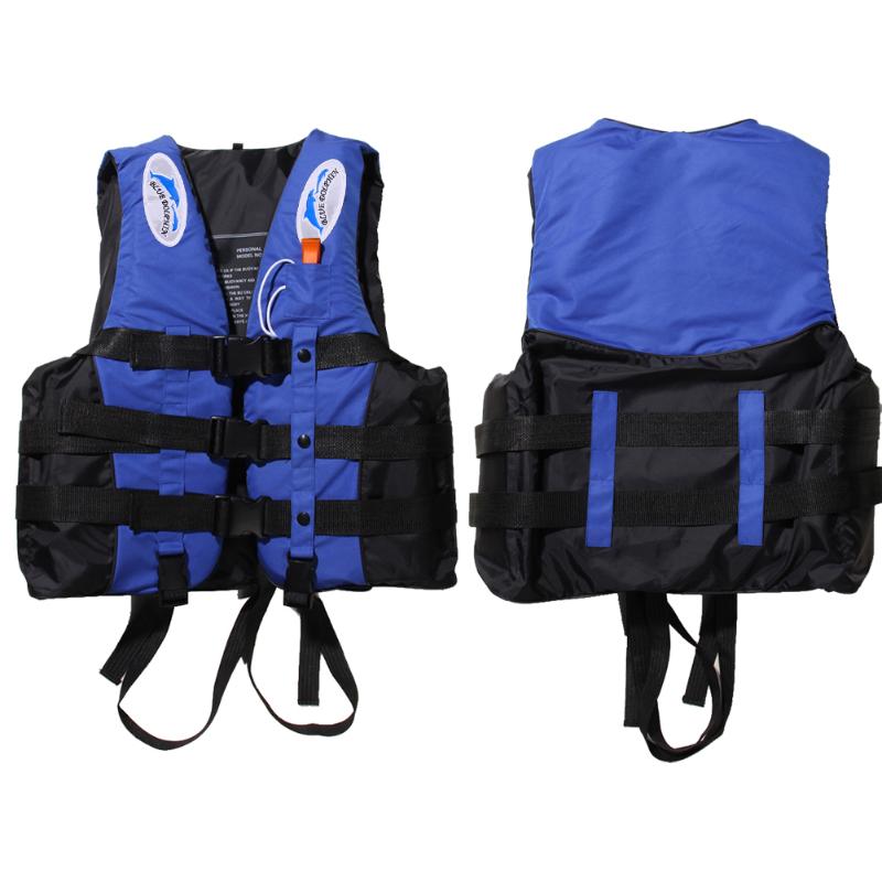 Chaleco salvavidas Universal de poliéster para adultos, chaleco de esquí para nadar + silbato de seguridad para hombre, chaqueta deportiva de seguridad: Azul / XXXL