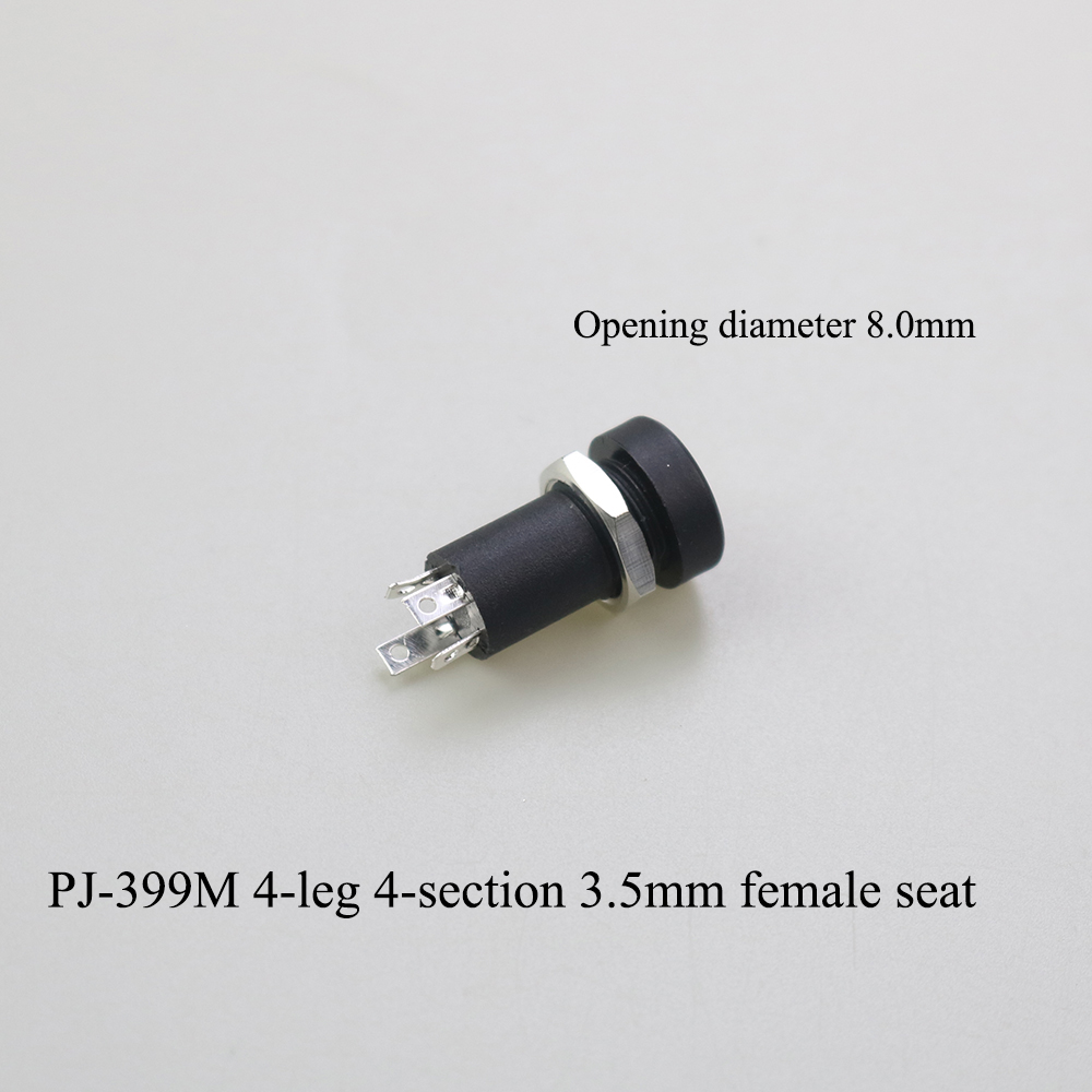 PJ-serie 3,5 mm stereo vrouwelijke aansluiting met schroef 3,5 audio hoofdtelefoonaansluiting 3P verticale dubbelkanaalsconnector 392 399 3640: Goud