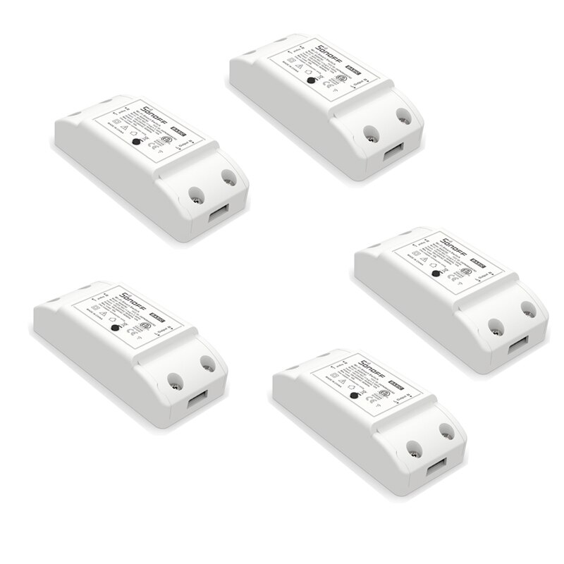 10PCS Sonoff Basic R2 Smart Home WiFi Wireless Remote Switch Module For Apple Android APP For ITEAD EWeLink APP Control: 5PCS