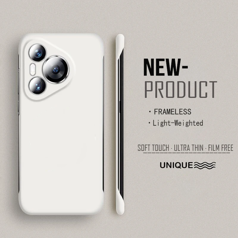 Ramlöst hårt pc matt telefonskal till huawei  p70 pro puro 70 ultra  p70 pro skyddande stötfångarskal: Aluminium / Elfenben