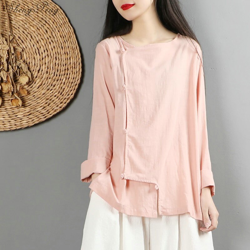 Traditionele chinese kleding voor dames, tops en blouses, shirt, oosterse vrouwelijke cheongsam, top, chinese kleding  v1471: 4