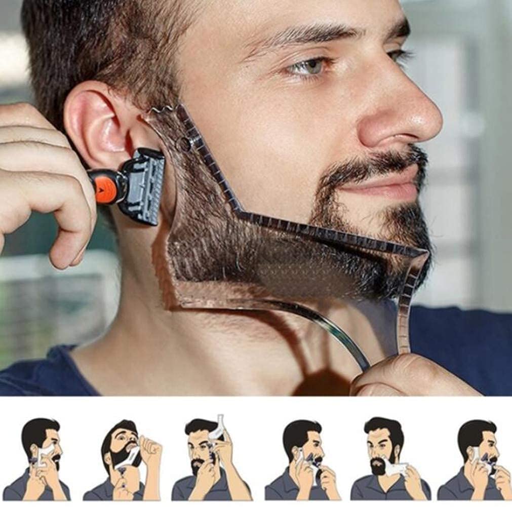 Plantilla de barba para hombre, herramienta de estilismo, peine moldeador de barba de doble cara, herramienta de belleza para hombre, herramienta de afeitar para depilación