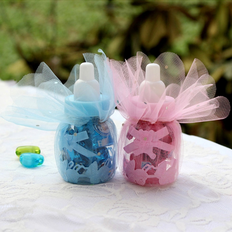 3/6/12/24pcs European baby birthday candy box bottle transparent box sugar storage box party decoration