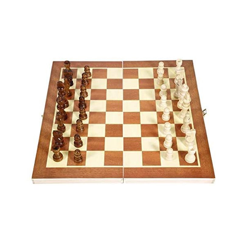 Wooden Chess Folding Board Set Portable Outdoor Board Game