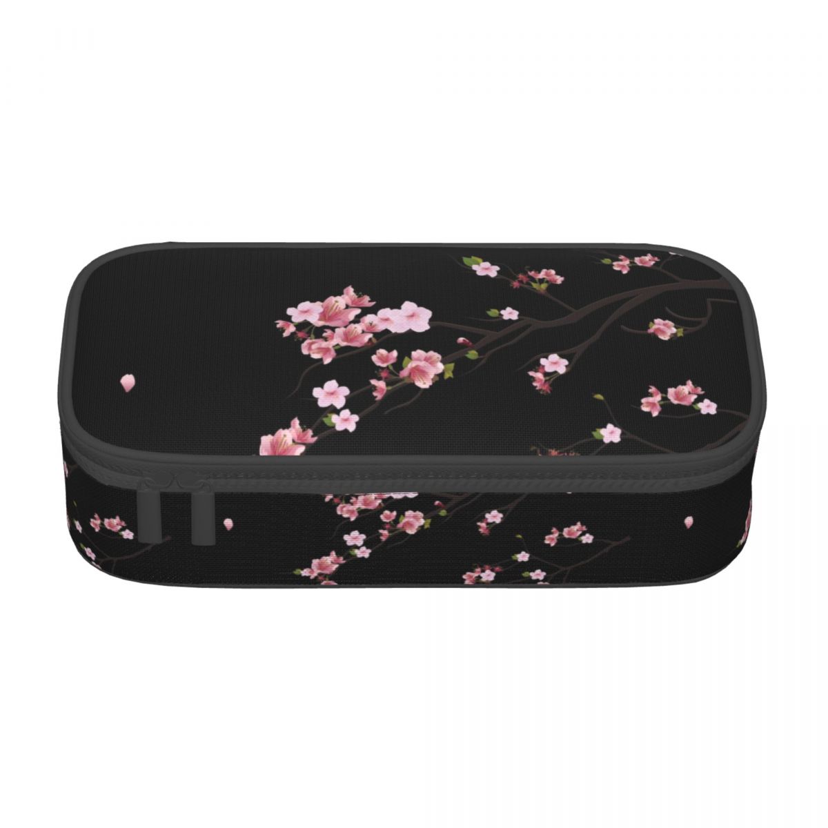 Custom Kawaii Pink Floral Cherry Blossom Pencil Case for Girls Boys Large Capacity Japanese Sakura Flower Pencil Box Stationery: light yellow
