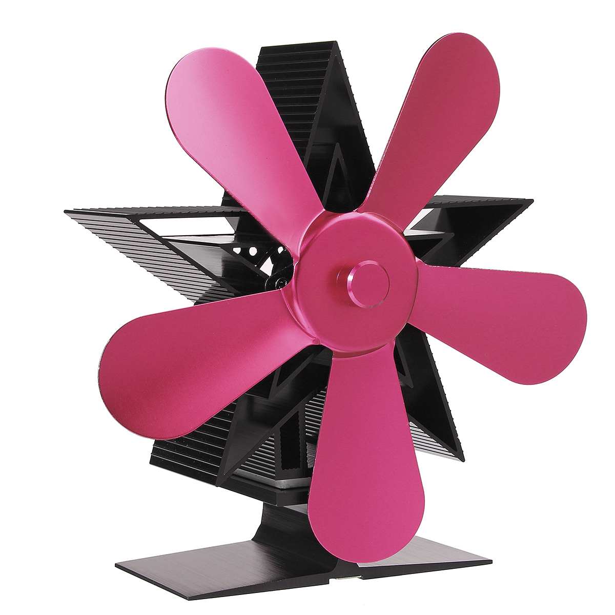 Powered Stove Fan Wood Heat Powered Stove Fan Fireplace Blower Fan Home Quiet Eco Friendly Hight Efficient Heat Distribution: pink