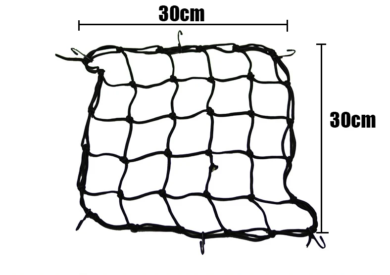 40x40 cm motorfiets 6 haken elastische bungee netto motorfiets opslag helm tank bagage mesh web motorfiets accessoires 5 kleuren: Black