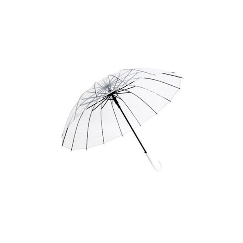 Halvautomatiske gennemsigtige paraplyer til beskyttelse mod vind og regn langhåndtag paraply klart synsfelt: 1