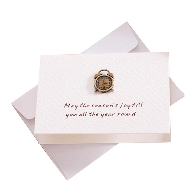 2pcs/set envelope small greeting card birthday card metal three-dimensional thank you card Stationery Set