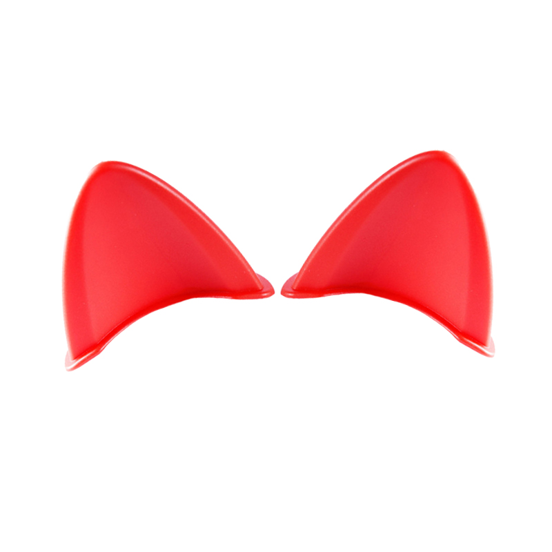 2pcs Universal Helmet Cat Ears Decoration Moto Electric Car Driving Styling Cute Cat Ears Stickers Decor Helmet Accessories: Red