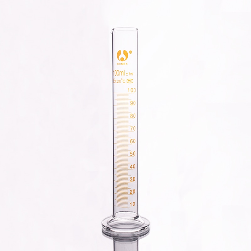 Hoge Borosilicaatglas Maatcilinder, Capaciteit 100Ml, Afgestudeerd Glas Laboratorium Cilinder