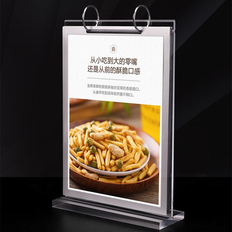A5 Dubbelzijdig Presentatie Helder Acryl Tafel Teken Houder Stand Menu Papier Kartonnen Poster Display Stand Voor Restaurant