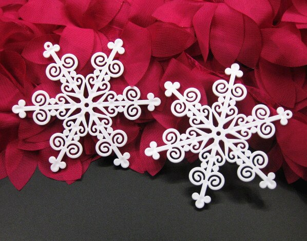 2-20 Stks/partij Verscheidenheid Wit Plastic Sneeuwvlokken Kerst Hanger Bruiloft Opknoping Ornament Craft Decoratie Diy Accessoires: 1 6B 10cm 6pcs