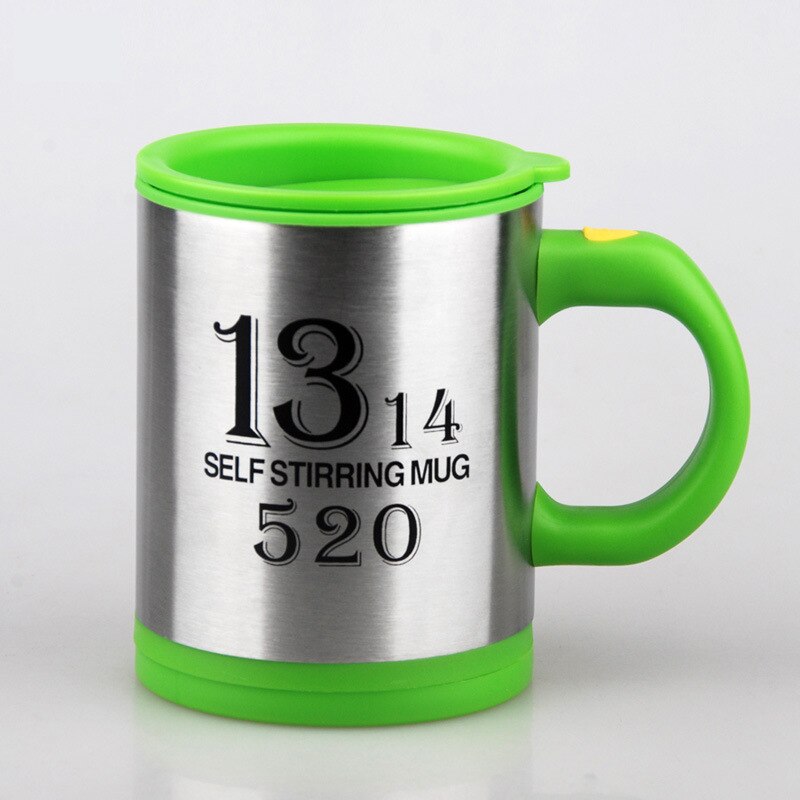 Selbst Rühren Kaffee Becher Elektrische Rotierenden Edelstahl Automatische Selbst Mischen Tasse Heimat Büro Reise Rührgerät Tasse mit Deckel: Stil 2-Grün