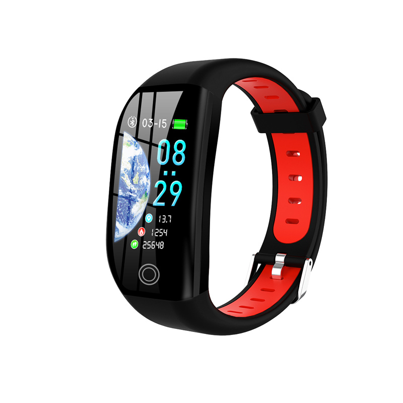 F21 GPS accorto Braccialetto Cardio Frequenza Cardiaca Orologio Pressione Sanguigna IP68 Impermeabile Banda Intelligente caloria Pedometro sport braccialetto: rosso