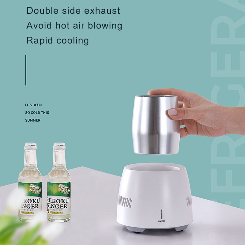 Kbxstart 350ml draagbare koelkast, beker voor koude dranken, instant koeling, bekerkoeler, vriezer, desktop vriesmachine, waterkoker