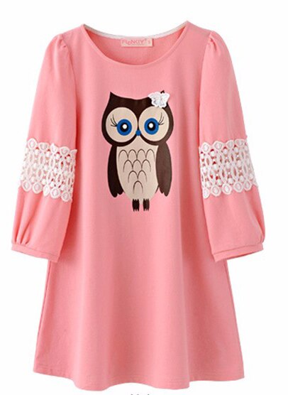 Cotton Maternity Blouses For Pregnant Women Cute Owl Maternity Clothes Spring Pregnancy Half Sleeve Cute Pregnancy clothing: Pink / L