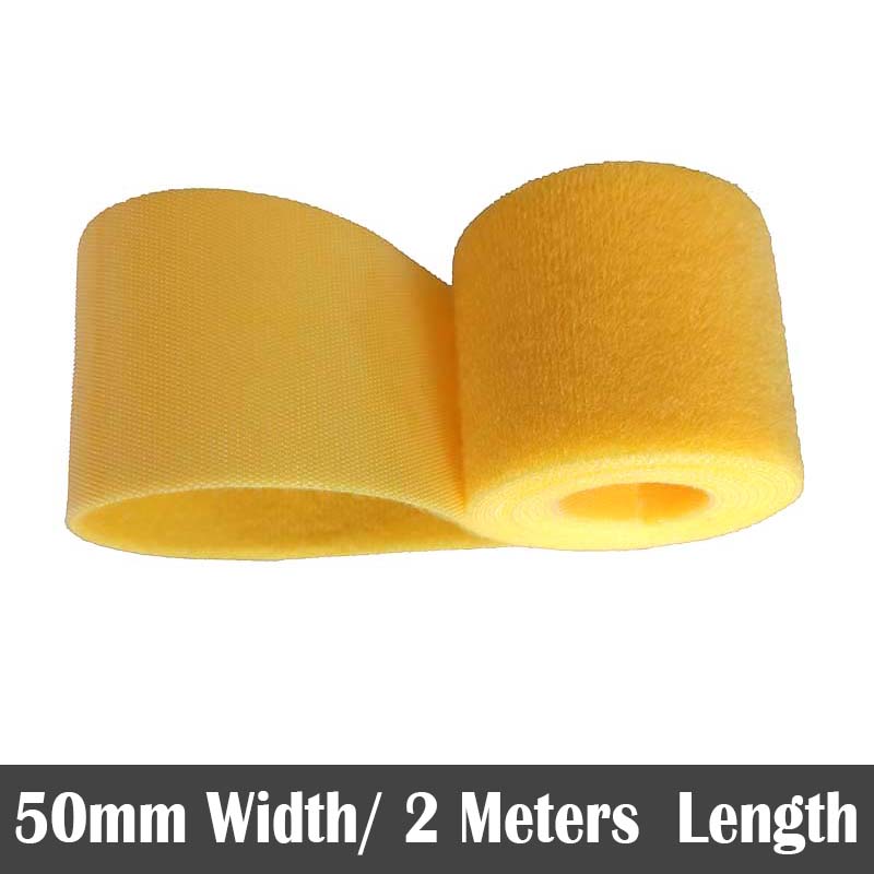 50mm * 2m Kabel Krawatten Magie Klebstoff Verschluss Band Haken und Schlaufen Clip Draht Linie Tabelle Band Klebrige Band Farbe: Gelb