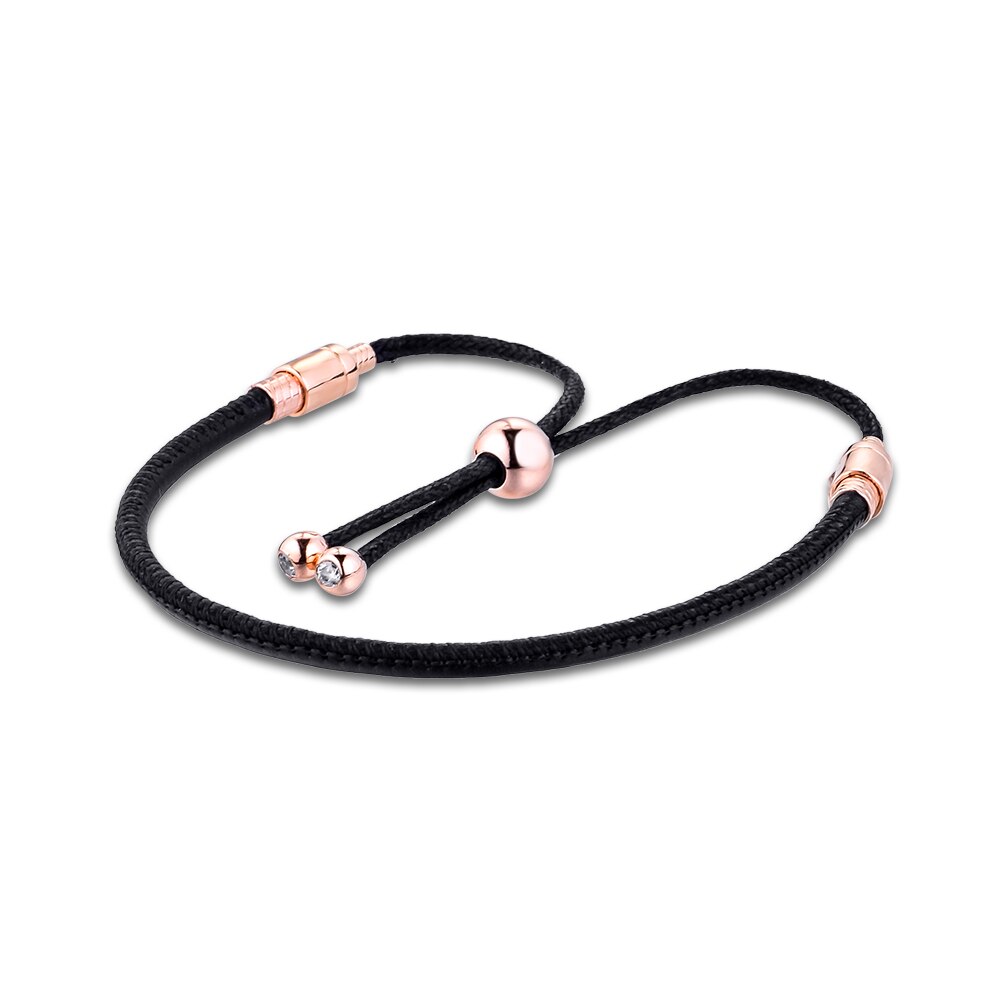 Ckkブレスレット黒スライドチェーンブレスレット女性pulseira feminina masculina pulseras mujerシルバー 925 スターリングジュエリー