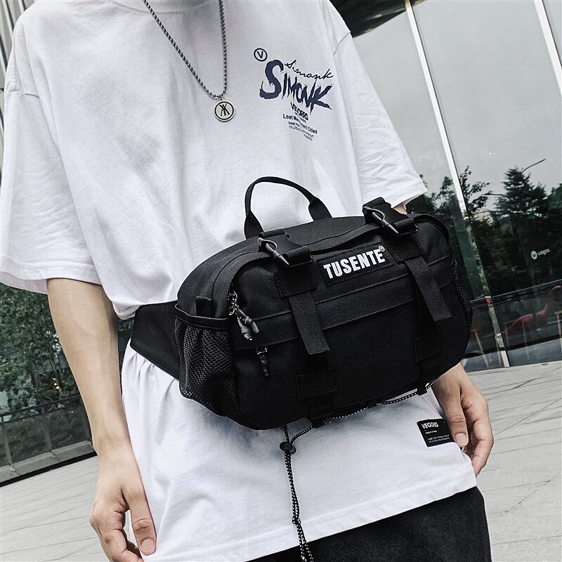 Coole meiden borsttas merk messenger bag koppel sport heuptas straat japanse gereedschapstas grote capaciteit schoudertas