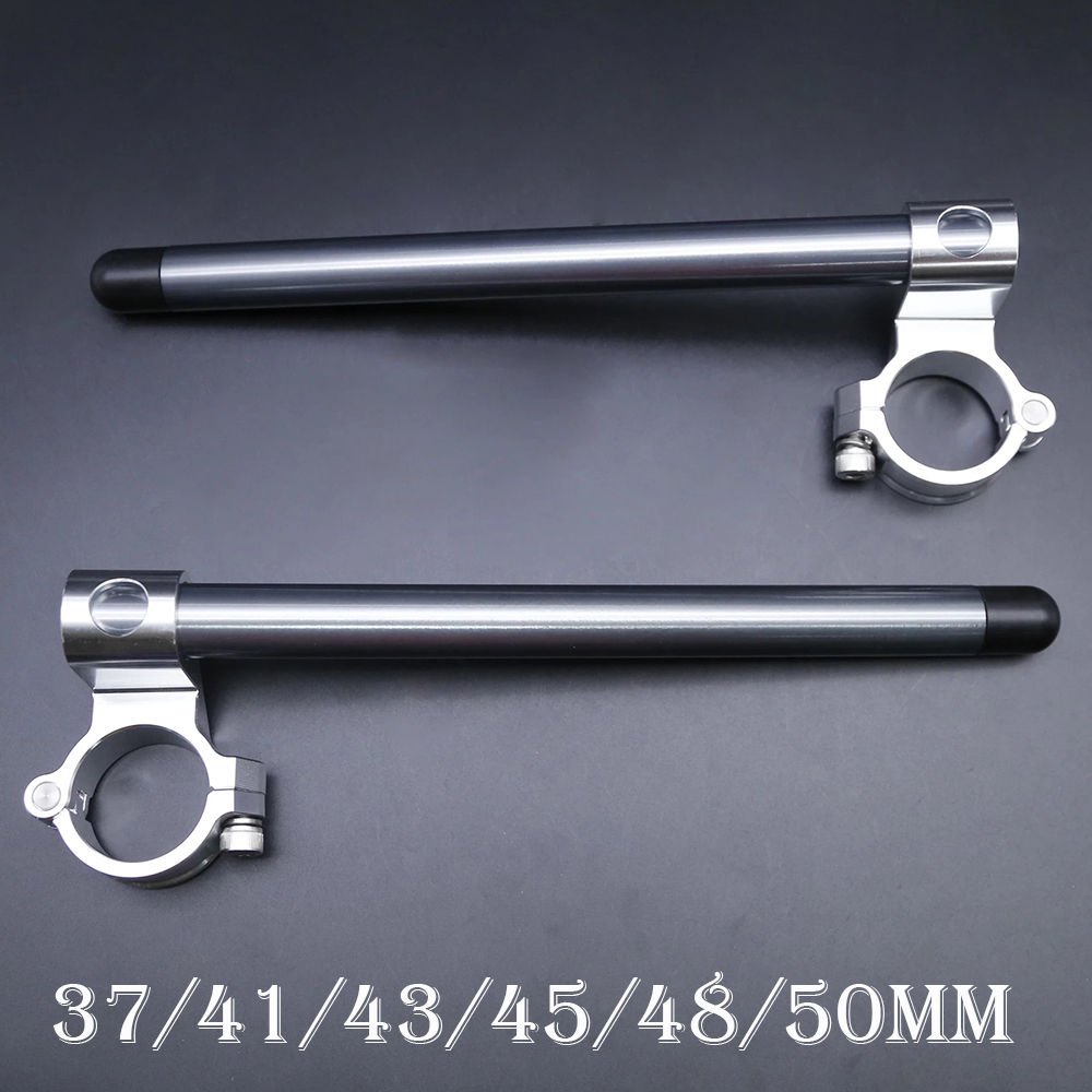Motorcycle CNC Cafe Racer Handlebar Racing 37 41 45 48 50MM Clip On Fork Handle Bar 1.5 Inch Riser Rised Clip on
