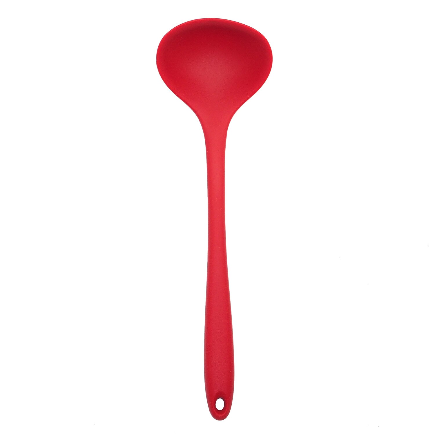 Non-Stick Silicone Cooking Utensils Set Spatula Shovel Cooking Tools Set High Temperature Resistance Kitchenware Accessories: Red Soup spoon