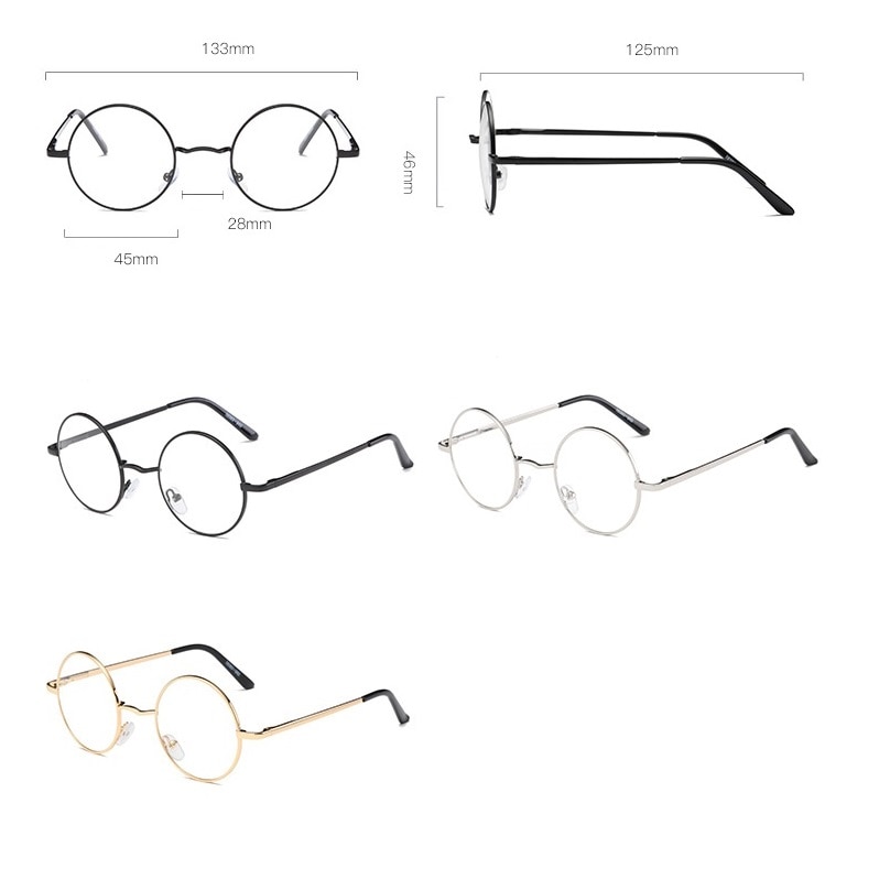 Zerosun ronde bril montuur heren dames nerd bril heren kleine bril op sterkte veerscharnier meekleurend progressief